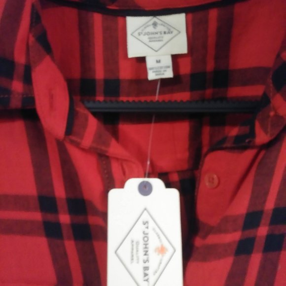 St Johns Bay Red Plaid Top - Picture 4 of 6